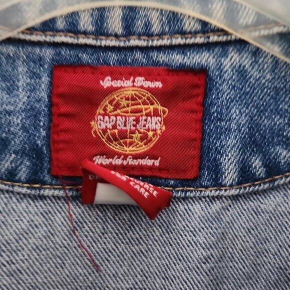 GAP | Vintage denim jacket cropped daisy embroidered floral sz S - Picture 4 of 4